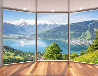 Фотошпалери Панорамне вікно з пейзажем 20032