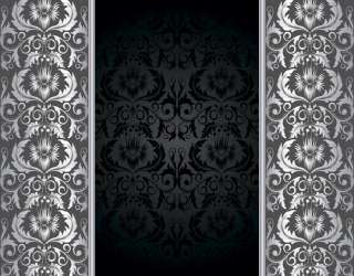 Фотообои Вензельные узоры на чёрном фоне 14671