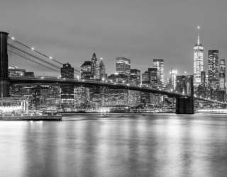 Фотошпалери місто нічний чб 26929