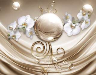 Фотошпалери Орхідея і кола 3д 18747