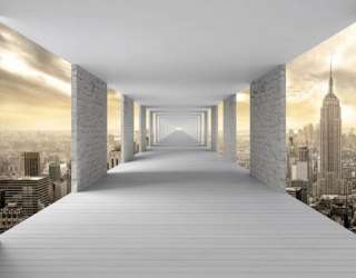 Фотошпалери Тонель з містом 22130