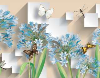 Фотошпалери 3Д Квіти 15980