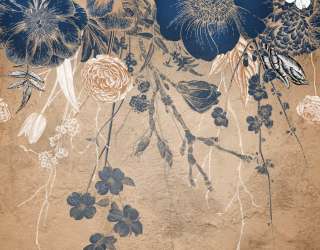 Фотообои Винтажные синие цветы 24351