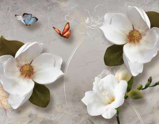 Фотообои 3 д цветы 19304